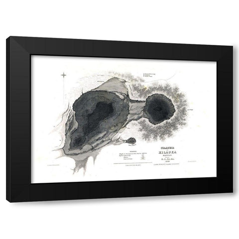 Kilauea County Hawaii - US 1841  Black Modern Wood Framed Art Print by US Expedition