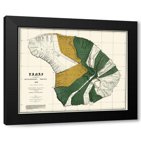 Lanai Hawaii - Bien 1878 Black Modern Wood Framed Art Print by Bien