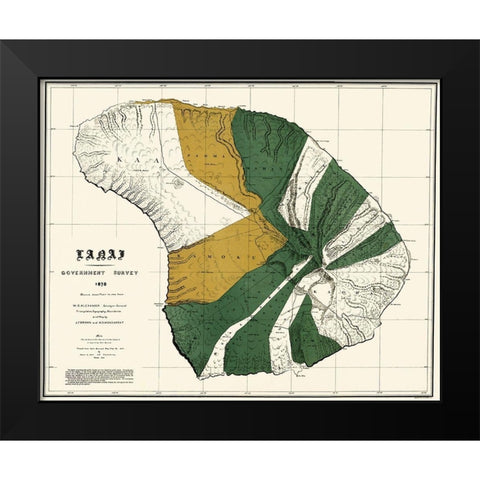 Lanai Hawaii - Bien 1878 Black Modern Wood Framed Art Print by Bien