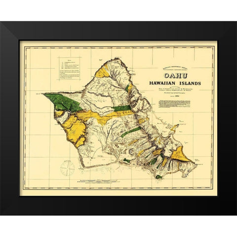 Oahu Hawaii - Covington 1881 Black Modern Wood Framed Art Print by Covington