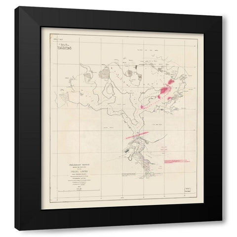 Oahu County Hawaii - Alexander 1873  Black Modern Wood Framed Art Print with Double Matting by Alexander