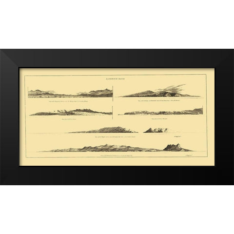 Sandwich Islands or Hawaii - Robinson 1798 Black Modern Wood Framed Art Print by Robinson