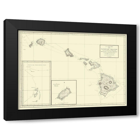Hawaiian Islands - Baker 1794 Black Modern Wood Framed Art Print by Baker