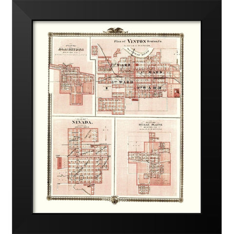 Blairstown, Vinton, Nevada, Belle Plaine Iowa Black Modern Wood Framed Art Print by Andreas