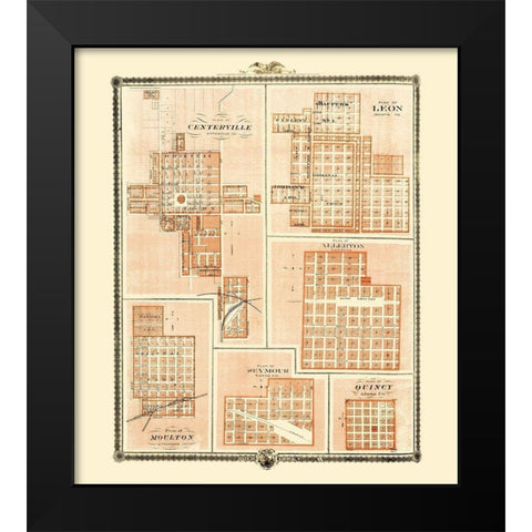 Centerville, Leon, Allerton, Seymour, Quincy Iowa Black Modern Wood Framed Art Print by Andreas
