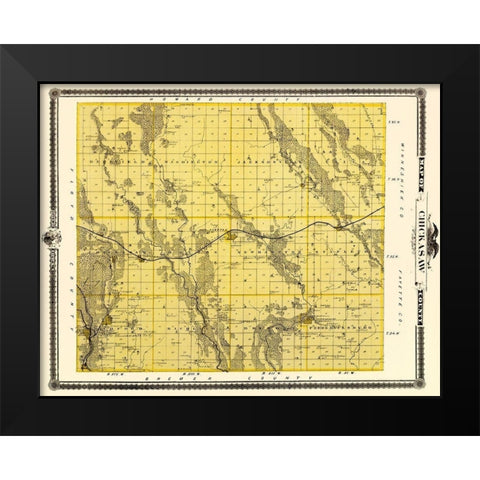 Chickasaw Iowa Landowner - Andreas 1874 Black Modern Wood Framed Art Print by Andreas