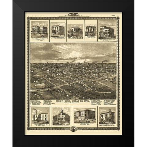 Chariton Iowa - Andreas 1875 Black Modern Wood Framed Art Print by Andreas