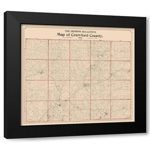 Crawford County Iowa - McHenry 1898  Black Modern Wood Framed Art Print by McHenry