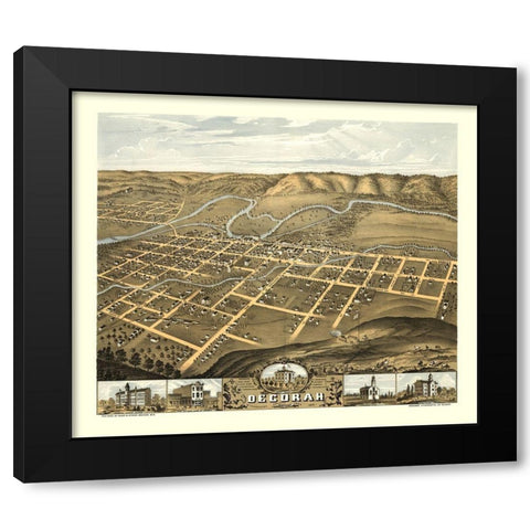 Decorah Iowa - Ruger 1870 Black Modern Wood Framed Art Print with Double Matting by Ruger