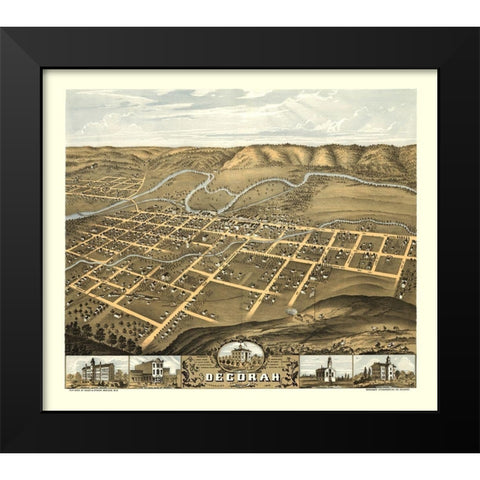 Decorah Iowa - Ruger 1870 Black Modern Wood Framed Art Print by Ruger