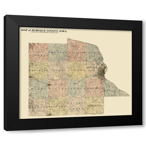 Dubuque County Iowa -  Hixson 1900  Black Modern Wood Framed Art Print by Hixson