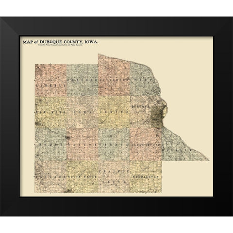 Dubuque County Iowa -  Hixson 1900  Black Modern Wood Framed Art Print by Hixson
