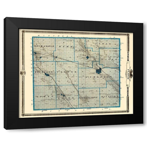 Floyd Iowa Landowner - Andreas 1874 Black Modern Wood Framed Art Print by Andreas