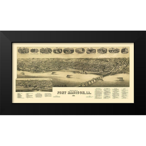 Fort Madison Iowa - Wellge 1889 Black Modern Wood Framed Art Print by Wellge