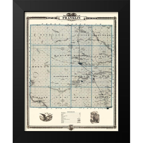 Franklin Iowa Landowner - Andreas 1874 Black Modern Wood Framed Art Print by Andreas