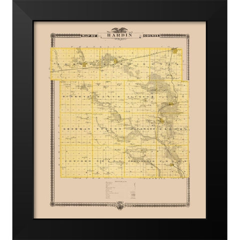 Hardin Iowa Landowner - Andreas 1874 Black Modern Wood Framed Art Print by Andreas