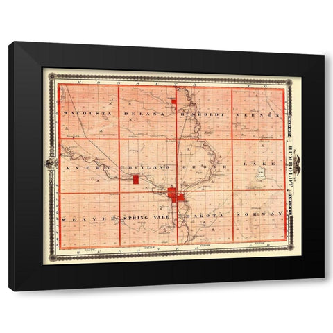 Humboldt Iowa Landowner - Andreas 1874 Black Modern Wood Framed Art Print with Double Matting by Andreas