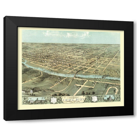 Iowa City Iowa - Ruger 1868 Black Modern Wood Framed Art Print by Ruger