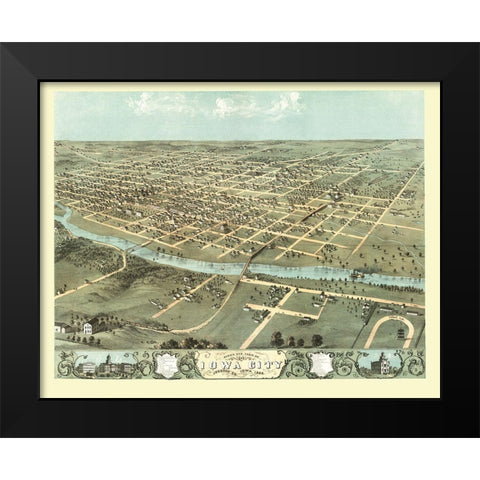 Iowa City Iowa - Ruger 1868 Black Modern Wood Framed Art Print by Ruger