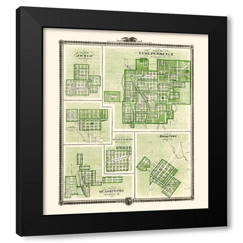 Jesup, Independence, Delhi Iowa Landowner Black Modern Wood Framed Art Print with Double Matting by Andreas