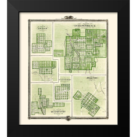 Jesup, Independence, Delhi Iowa Landowner Black Modern Wood Framed Art Print by Andreas