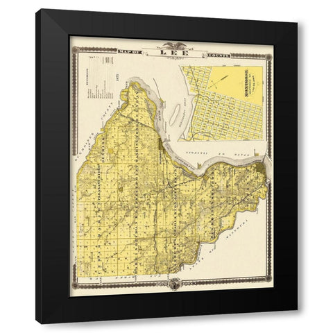 Lee Iowa - Shober 1875 Black Modern Wood Framed Art Print by Shober