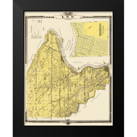 Lee Iowa - Shober 1875 Black Modern Wood Framed Art Print by Shober