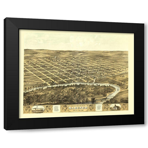 Marengo Iowa - Ruger 1868 Black Modern Wood Framed Art Print by Ruger