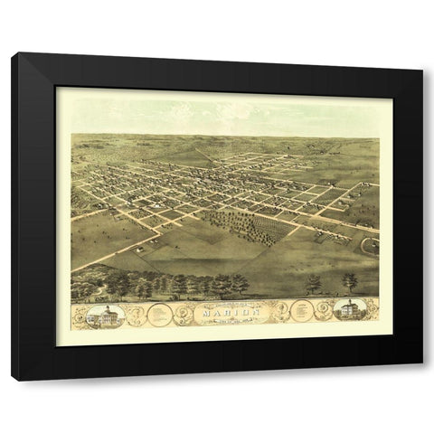 Marion Iowa - Ruger 1868 Black Modern Wood Framed Art Print with Double Matting by Ruger