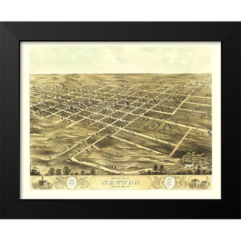 Newton Iowa - Ruger 1868 Black Modern Wood Framed Art Print by Ruger