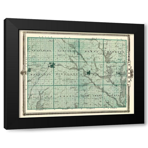 Union Iowa Landowner - Andreas 1874 Black Modern Wood Framed Art Print by Andreas