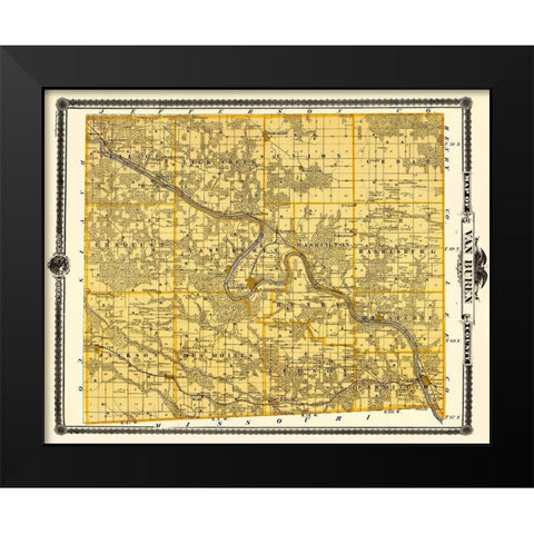 Van Buren Iowa Landowner - Andreas 1875 Black Modern Wood Framed Art Print by Andreas