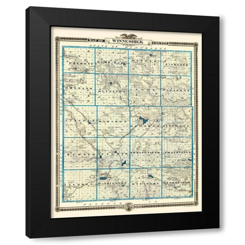 Winneshiek Iowa Landowner - Andreas 1874 Black Modern Wood Framed Art Print by Andreas