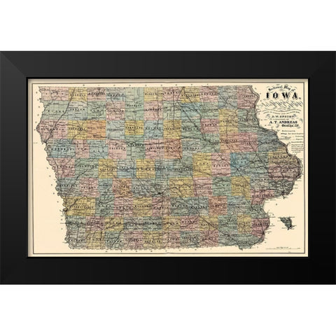 Iowa - Andreas 1875 Black Modern Wood Framed Art Print by Andreas