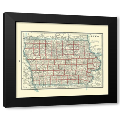 Iowa - Rathbun 1893 Black Modern Wood Framed Art Print with Double Matting by Rathbun