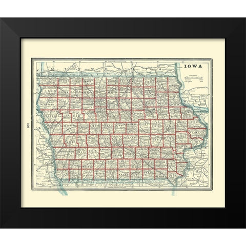 Iowa - Rathbun 1893 Black Modern Wood Framed Art Print by Rathbun