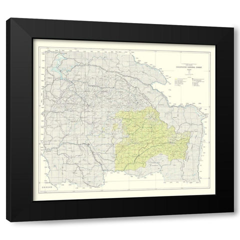 Clearwater National Forest Idaho - USDA 1961 Black Modern Wood Framed Art Print by USDA