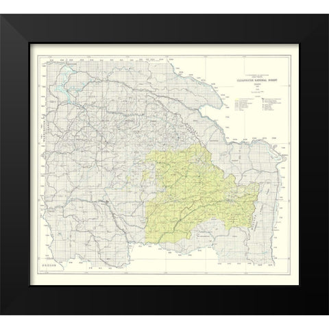 Clearwater National Forest Idaho - USDA 1961 Black Modern Wood Framed Art Print by USDA