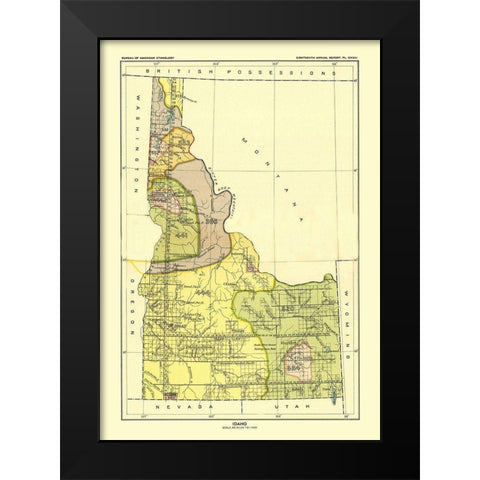 Idaho - Hoen 1896 Black Modern Wood Framed Art Print by Hoen