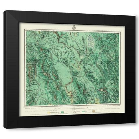 Southeastern Idaho - US Army 1877 Black Modern Wood Framed Art Print by US Army