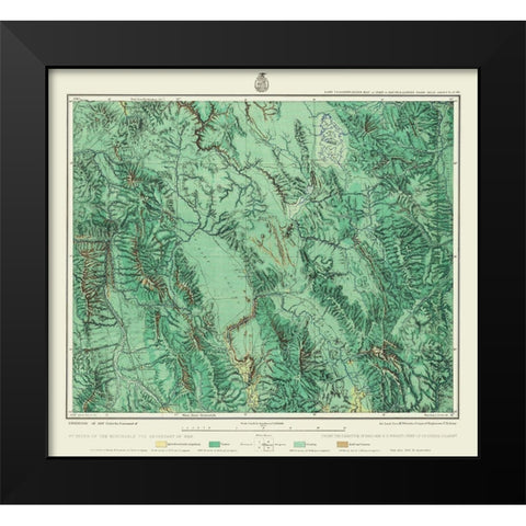 Southeastern Idaho - US Army 1877 Black Modern Wood Framed Art Print by US Army