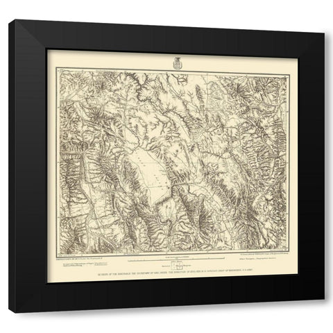 Southeastern Idaho - US Army 1877 Black Modern Wood Framed Art Print with Double Matting by US Army