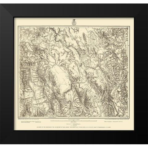 Southeastern Idaho - US Army 1877 Black Modern Wood Framed Art Print by US Army