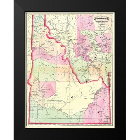 Idaho - 1874 Black Modern Wood Framed Art Print by Asher