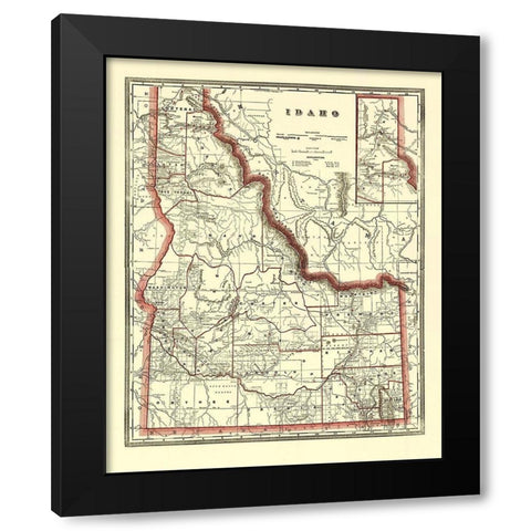 Idaho - Franklin 1896 Black Modern Wood Framed Art Print by Franklin