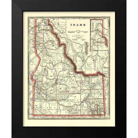 Idaho - Franklin 1896 Black Modern Wood Framed Art Print by Franklin