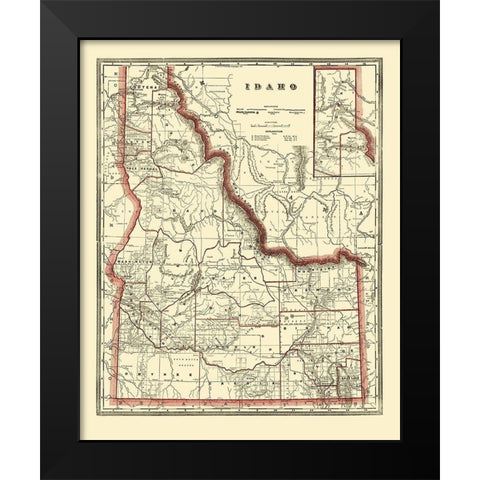 Idaho - Franklin 1896 Black Modern Wood Framed Art Print by Franklin