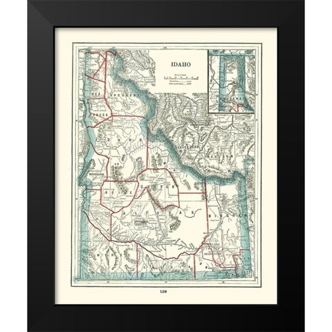 Idaho - Rathbun 1893 Black Modern Wood Framed Art Print by Rathbun