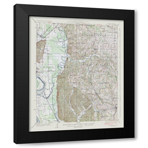Illinois Missouri Alto Pass Quad - USGS 1922 Black Modern Wood Framed Art Print with Double Matting by USGS