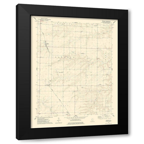 Bently Illinois Quad - USGS 1974 Black Modern Wood Framed Art Print by USGS